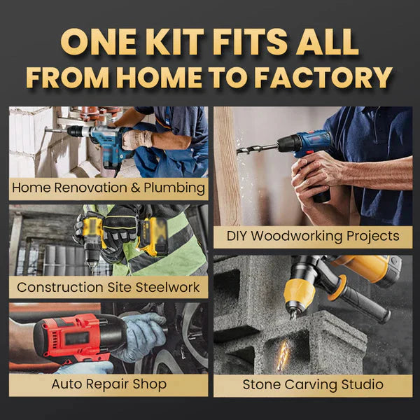 💥💥HIGH-STRENGTH 4-FLUTE SERRATED ECCENTRIC DRILL BIT KIT - (SET OF 13)💥💥DI💥💥